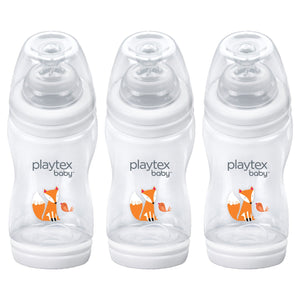 Playtex Baby BPA-Free VentAire Fox Decor Baby Bottles, 9 oz, Pack of 3
